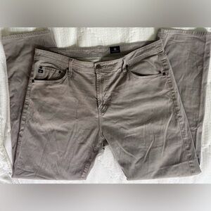 AG Adriano Goldschmied Everett Slim Straight Pants 38x32 Gray Micro Houndstooth